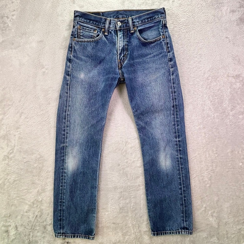 Levi Mens 505 Jeans 29x30 Blue Straight Leg Regular Fit Cotton Denim